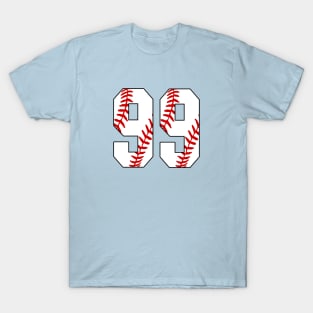 Baseball Number 99 #99 Baseball Shirt Jersey Favorite Player Biggest Fan T-Shirt